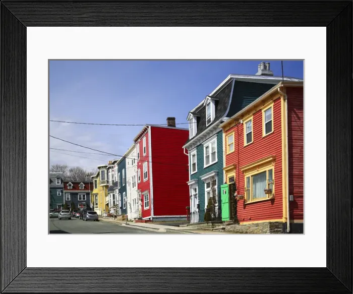 Framed Print : North America, Canada, Newfoundland, Colourful houeses in, St. Johns NL