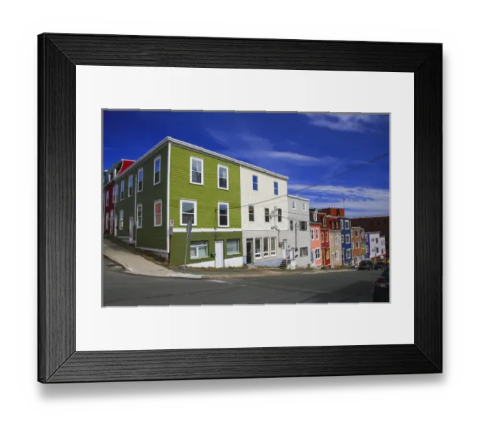 Framed Print : North America, Canada, Newfoundland, Colourful houeses in, St. Johns NL
