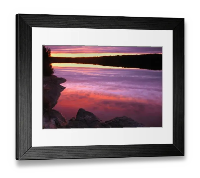Framed Print : Canada, Ontario. Dusk on Graphic Lake. Credit as: Mike Grandmaison  /  Jaynes Gallery