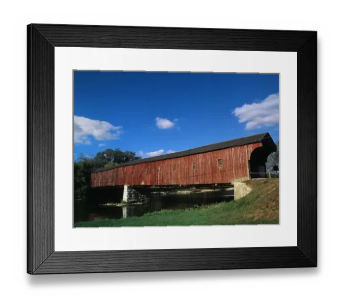 Framed Print : Canada, Ontario, Montrose, View of West Montrose Covered Bridge Framed Print : Canada, Ontario, Montrose, View of West Montrose Covered Bridge