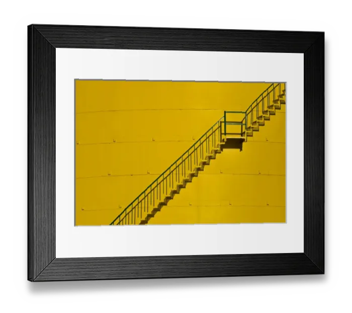 Framed Print : Canada, Ontario, Little Current. Stairway on side of industrial tank. Credit as