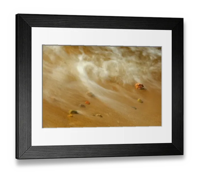 Framed Print : Canada, Ontario. Waves crashing against pebbles on shore of Lake Nipissing. Credit as