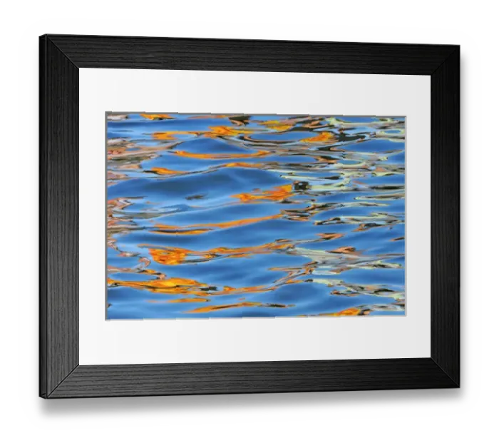 Framed Print : Canada, Ontario, Port Carling. Detail of yellow boat reflected in Lake Rosseau. Credit as