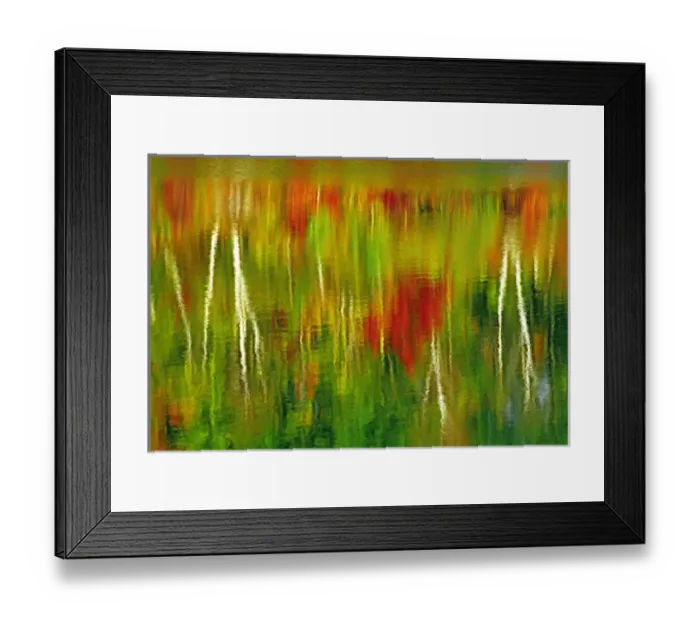 Framed Print : Canada, Ontario, Worthington. Reflection of autumn-colored trees in St. Poithier Lake