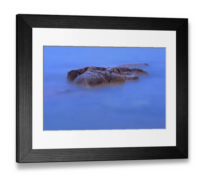 Framed Print : Canada, Ontario, Killarney Provincial Park. Waves and shoreline rocks at dusk. Credit as