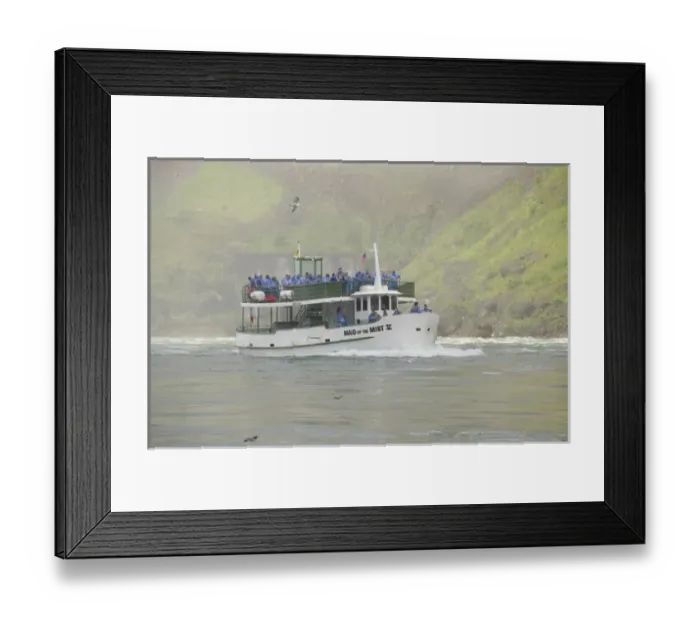Framed Print : Canada, Ontario, Niagara Falls. Maid of the Mist sightseeing boat Framed Print : Canada, Ontario, Niagara Falls. Maid of the Mist sightseeing boat