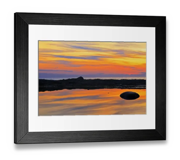 Framed Print : Canada, Quebec, Gulf of St. Lawrence. Reflection on water at sunset Framed Print : Canada, Quebec, Gulf of St. Lawrence. Reflection on water at sunset
