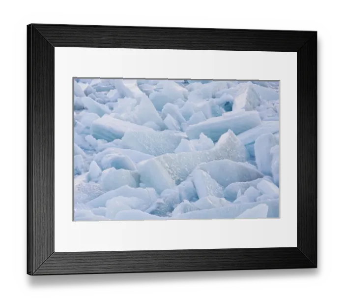 Framed Print : Canada, Quebec, St-Lawrence River. Melting ice chunks on river Framed Print : Canada, Quebec, St-Lawrence River. Melting ice chunks on river