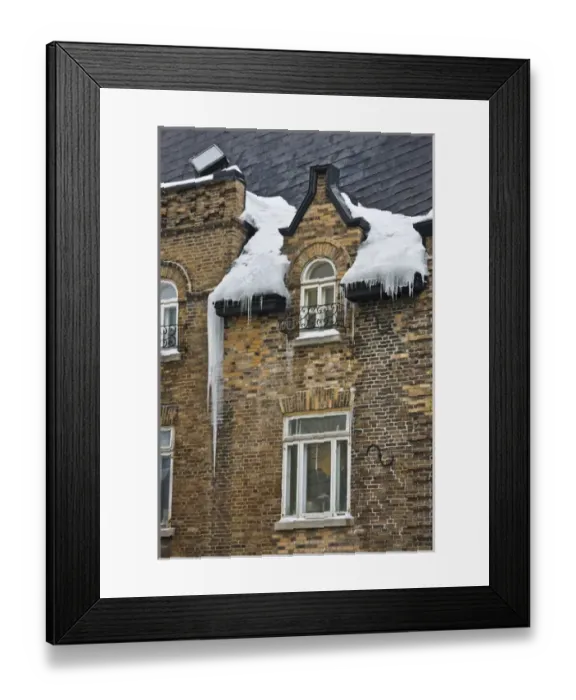 Framed Print : Old house covered with snow, Quebec City, Canada Framed Print : Old house covered with snow, Quebec City, Canada