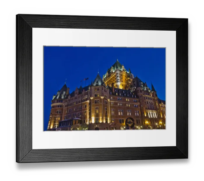Framed Print : Night view of Chateau Frontenac Hotel, Quebec City, Canada Framed Print : Night view of Chateau Frontenac Hotel, Quebec City, Canada