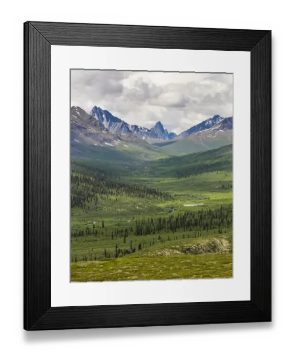 Framed Print : Canada, Yukon Territory. Landscape of Tombstone Range and North Klondike River. Credit as