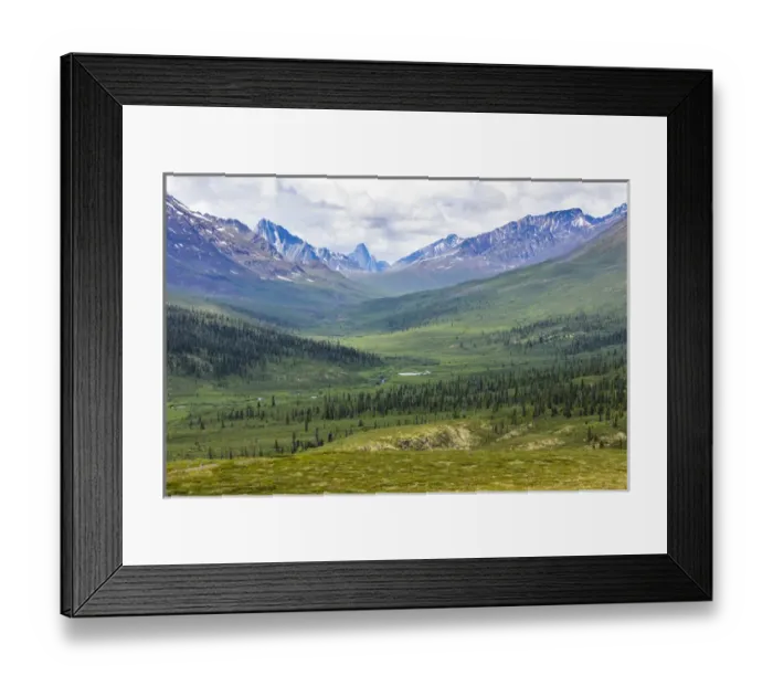 Framed Print : Canada, Yukon Territory. Landscape of Tombstone Range and North Klondike River. Credit as