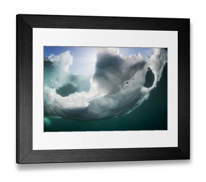 Framed Print : Canada, Nunavut Territory, Underwater view of melting iceberg floating in Hudson