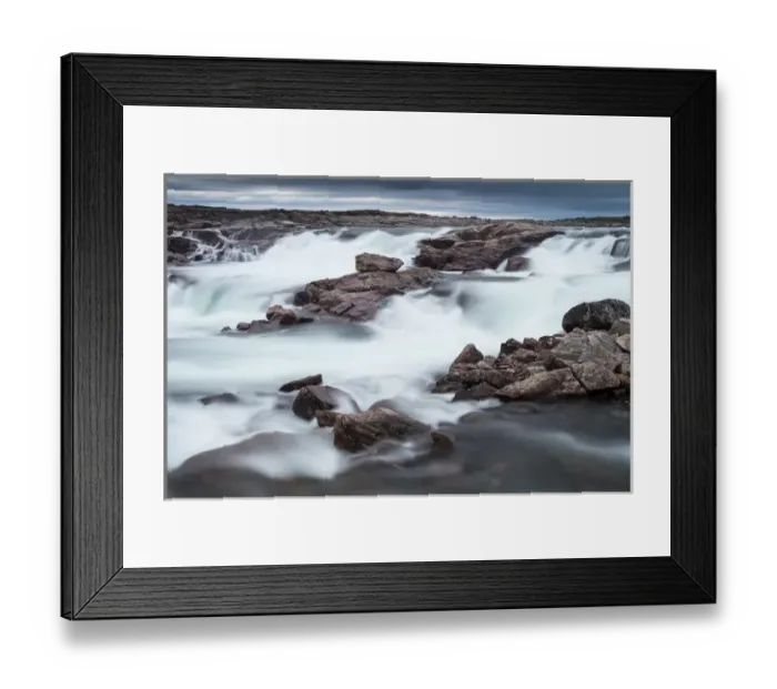 Framed Print : Canada, Nunavut Territory, Blurred image of rushing waterfall near Bury Cove along Framed Print : Canada, Nunavut Territory, Blurred image of rushing waterfall near Bury Cove along