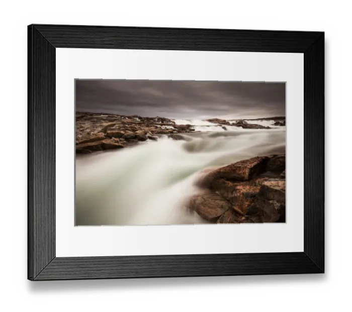 Framed Print : Canada, Nunavut Territory, Blurred image of rushing waterfall near Bury Cove along Framed Print : Canada, Nunavut Territory, Blurred image of rushing waterfall near Bury Cove along
