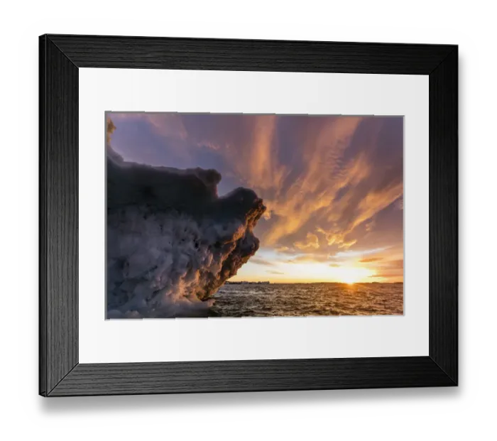 Framed Print : Canada, Nunavut Territory, Repulse Bay, Setting midnight sun lights clouds above Framed Print : Canada, Nunavut Territory, Repulse Bay, Setting midnight sun lights clouds above