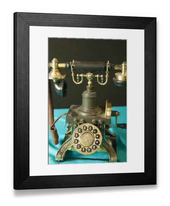 Framed Print : Close up absract of an old fashioned push-button home telephone Framed Print : Close up absract of an old fashioned push-button home telephone