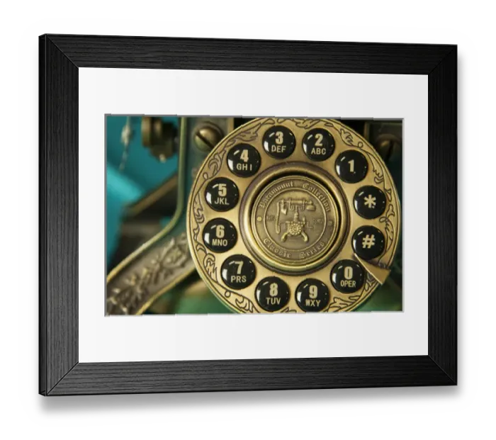 Framed Print : Close up absract of an old fashioned push-button home telephone Framed Print : Close up absract of an old fashioned push-button home telephone