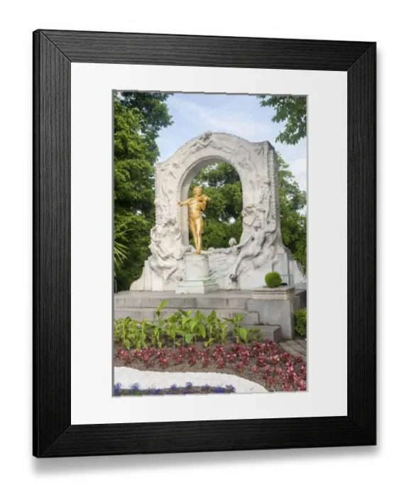 Framed Print : Europe, Austria, Vienna, Stadtpark, Johann Strauss monument