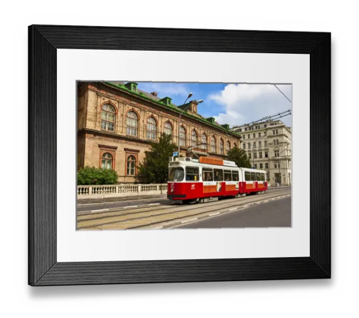 Framed Print : Cable car moving down the Ringstrasse of Vienna, Austria Framed Print : Cable car moving down the Ringstrasse of Vienna, Austria
