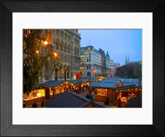 Framed Print : Austria, Vienna, Christmas Market on the Town Hall Square