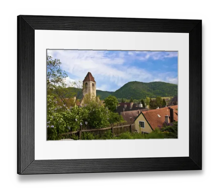 Framed Print : Durnstein, Austria, Wachau Valley, view of the village of Durnstein Framed Print : Durnstein, Austria, Wachau Valley, view of the village of Durnstein