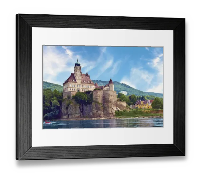 Framed Print : The stunning Schonbuhel Castle sits above the Danube River along the Wachau Valley