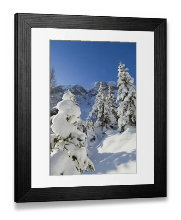 Framed Print : Valley Gaistal with snow during deep winter in Tyrol, Austria