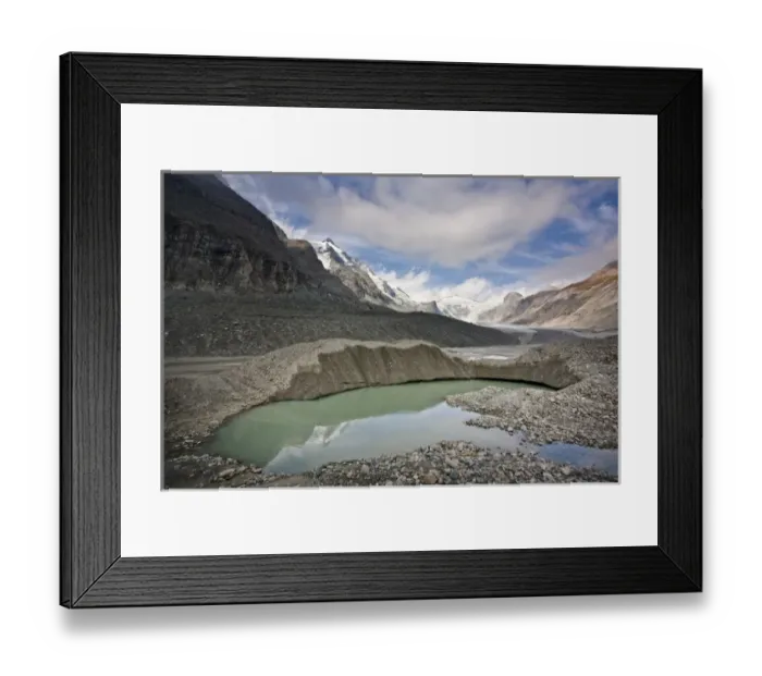 Framed Print : Glacier foreland and desintegration moraine landscape of glacier Pasterze near Grossglockner Framed Print : Glacier foreland and desintegration moraine landscape of glacier Pasterze near Grossglockner