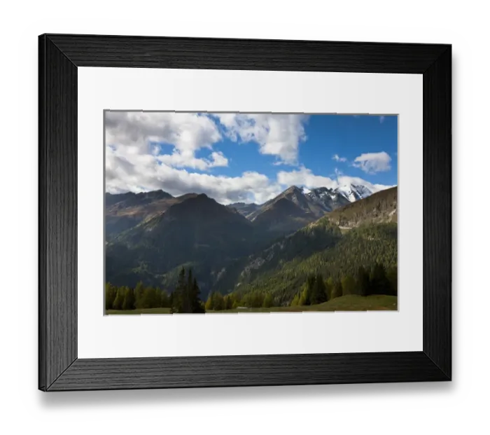 Framed Print : Mount Grossglockner (3798m) seen from valley Moelltal Europe, central europe, Austria Framed Print : Mount Grossglockner (3798m) seen from valley Moelltal Europe, central europe, Austria