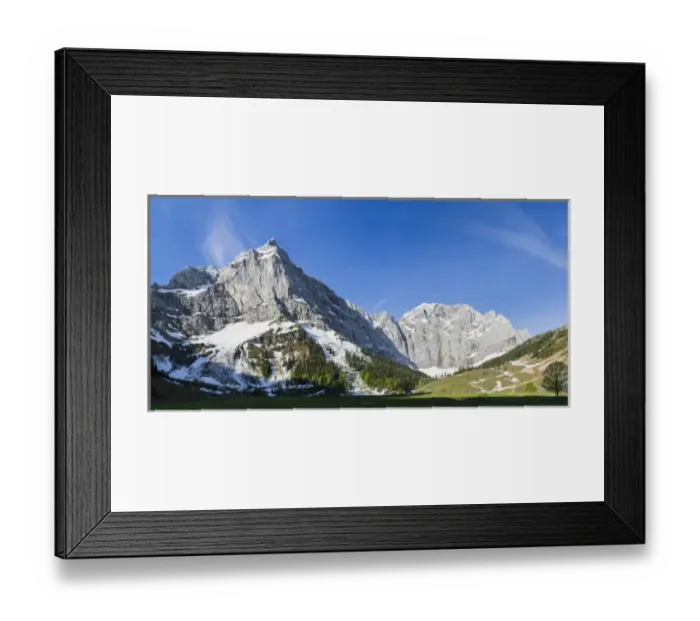 Framed Print : Eng Valley, Karwendel mountain range, Austria. Sunrise over the rock faces of Mount Hochglueck Framed Print : Eng Valley, Karwendel mountain range, Austria. Sunrise over the rock faces of Mount Hochglueck