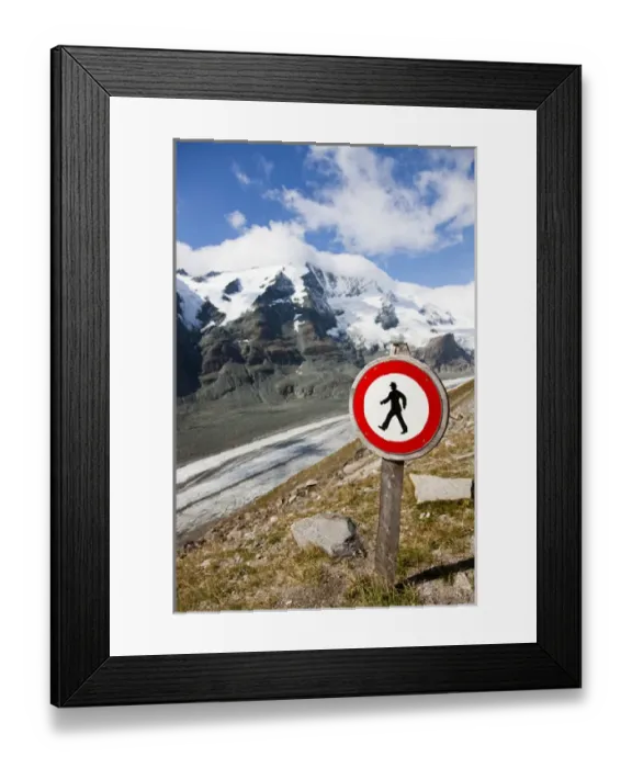Framed Print : Danger Zone Alps and Mountains. Mount Grossglockner (3798m) with glacier Pasterze