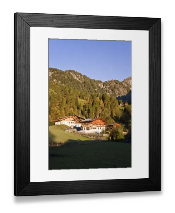 Framed Print : The village Hinterbichl in valley Virgental, Tyrol, in early morning Europe, central europe Framed Print : The village Hinterbichl in valley Virgental, Tyrol, in early morning Europe, central europe