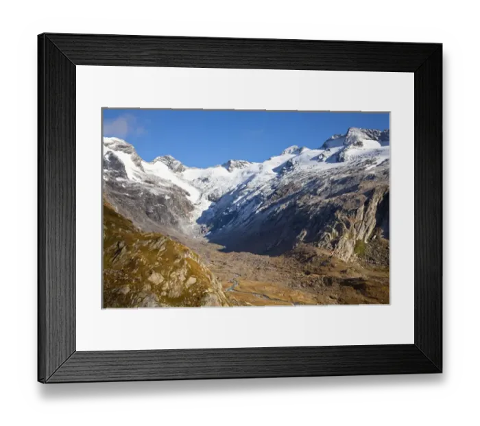 Framed Print : the valley Maurer Tal in the national park Hohen Tauern with a view of the glacier Maurer Kees Framed Print : the valley Maurer Tal in the national park Hohen Tauern with a view of the glacier Maurer Kees