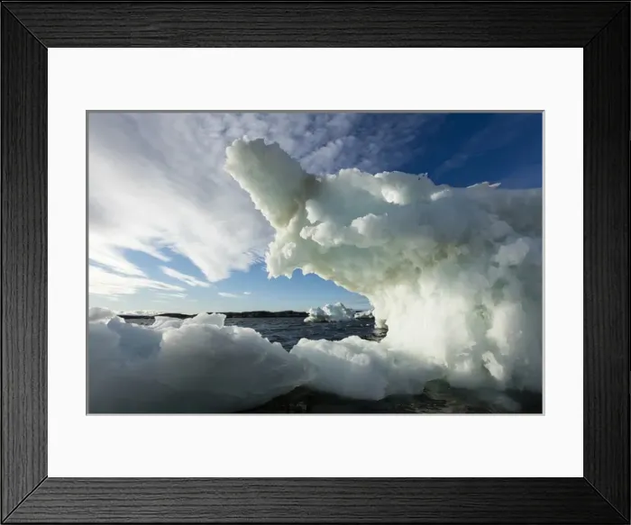 Framed Print : Canada, Nunavut Territory, Repulse Bay, Setting midnight sun lights grounded icebergs Framed Print : Canada, Nunavut Territory, Repulse Bay, Setting midnight sun lights grounded icebergs