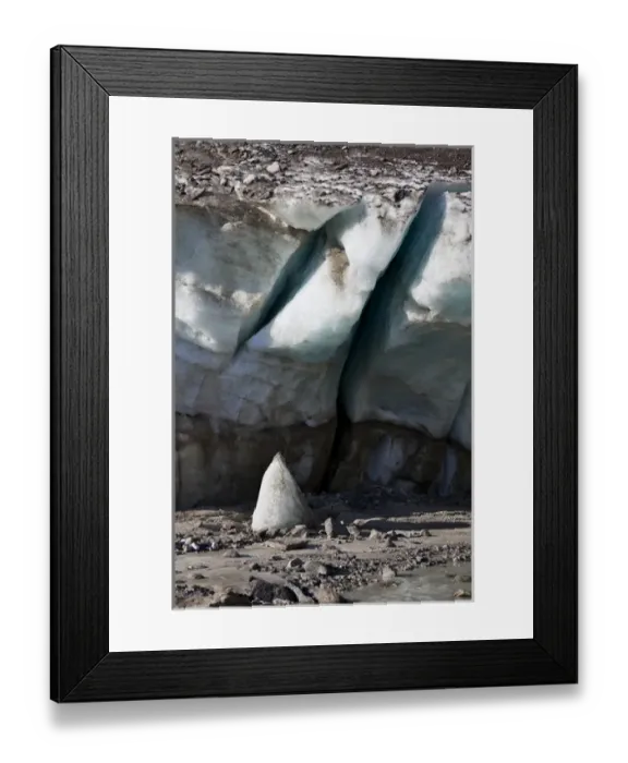 Framed Print : Glacier snout of Schlatenkees. The ice shows layers, shearmarks and moraine debris Framed Print : Glacier snout of Schlatenkees. The ice shows layers, shearmarks and moraine debris