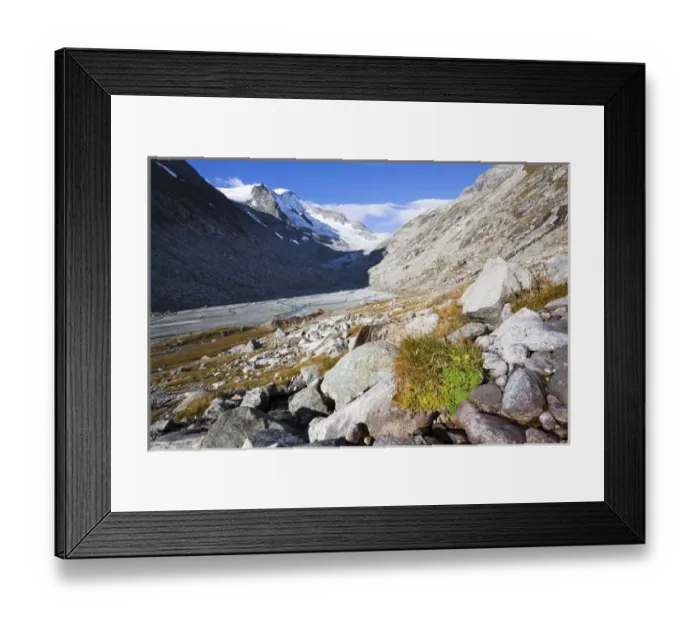 Framed Print : The glacier Viltragenkees in the National Park Hohen Tauern is showing signs of rapid retreat