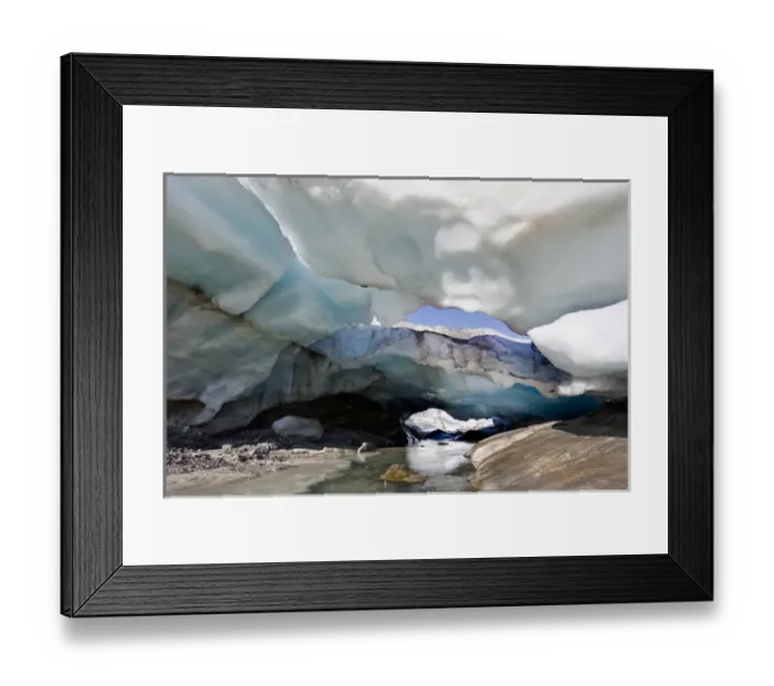 Framed Print : Ice cave and glacier snout of Schlatenkees, source of the creek Schlatenbach