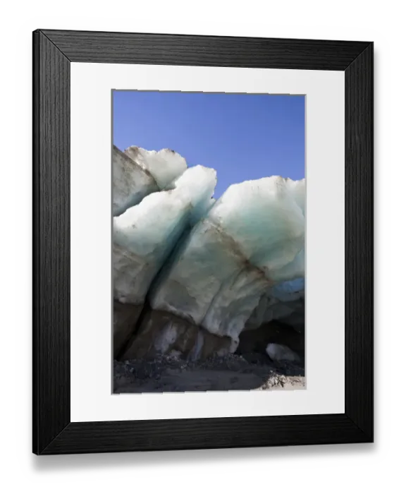 Framed Print : Glacier snout of Schlatenkees. The ice shows layers, shearmarks and moraine debris Framed Print : Glacier snout of Schlatenkees. The ice shows layers, shearmarks and moraine debris