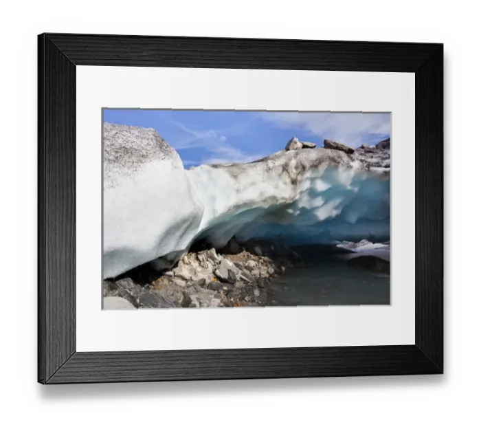 Framed Print : Ice cave and glacier snout of Schlatenkees, source of the creek Schlatenbach Framed Print : Ice cave and glacier snout of Schlatenkees, source of the creek Schlatenbach