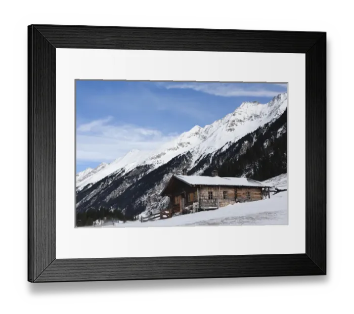 Framed Print : Mountain hut or alpe during winter in the National Park Hohe Tauern in Austria. Europe Framed Print : Mountain hut or alpe during winter in the National Park Hohe Tauern in Austria. Europe