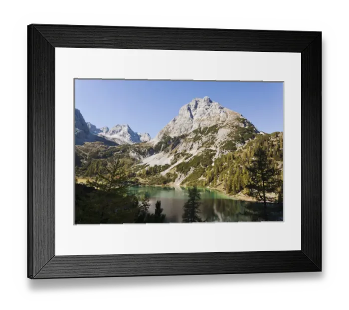 Framed Print : Mountain lake Seeben (Seebensee) in the Mieminger mountains with the Wetterstein Framed Print : Mountain lake Seeben (Seebensee) in the Mieminger mountains with the Wetterstein