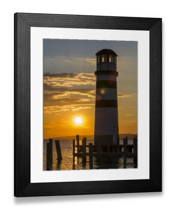 Framed Print : Podersdorf am See on the shore of Lake Neusiedl. The lighthouse in the domestic port Framed Print : Podersdorf am See on the shore of Lake Neusiedl. The lighthouse in the domestic port