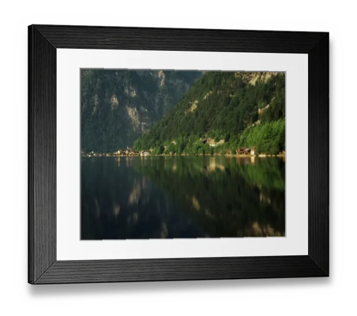 Framed Print : Austria, Salzkammergut, Hallstatt, View of Hallstatt town with lake at dawn Framed Print : Austria, Salzkammergut, Hallstatt, View of Hallstatt town with lake at dawn