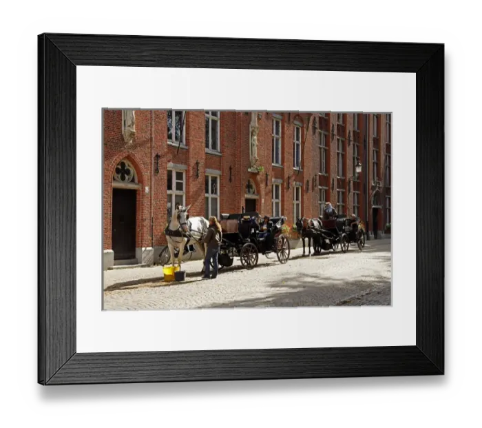 Framed Print : Europe, Belgium, Brugges. Horse-drawn carriage of Brugges Framed Print : Europe, Belgium, Brugges. Horse-drawn carriage of Brugges