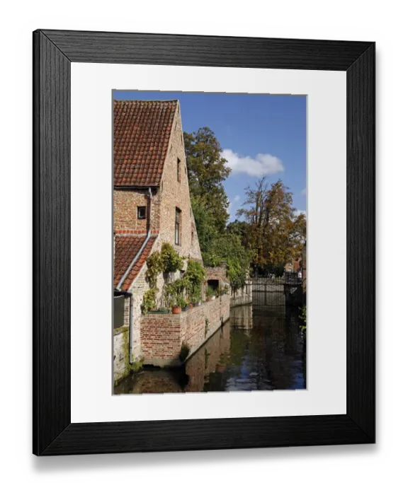 Framed Print : Europe, Belgium, Brugges. Canal view in Brugges Framed Print : Europe, Belgium, Brugges. Canal view in Brugges