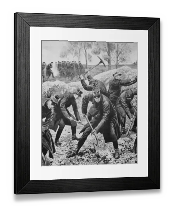 Framed Print : First World War (1914-1918). Occupation of Belgium by German Troops (August 1914) Framed Print : First World War (1914-1918). Occupation of Belgium by German Troops (August 1914)