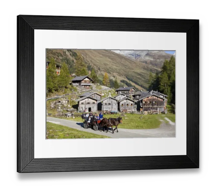 Framed Print : The alp Aussergschloess in East Tyrol, national park Hohe Tauern, with tourists in Framed Print : The alp Aussergschloess in East Tyrol, national park Hohe Tauern, with tourists in