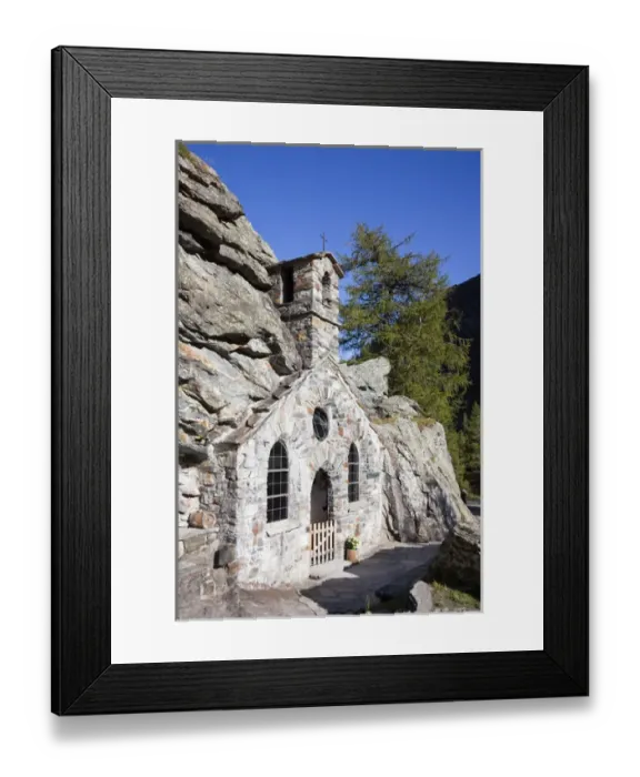 Framed Print : The Felsen Kapelle - Rock chapel, Gschloess valley, Tyrol, National Park Hohe Tauern, exterior Framed Print : The Felsen Kapelle - Rock chapel, Gschloess valley, Tyrol, National Park Hohe Tauern, exterior