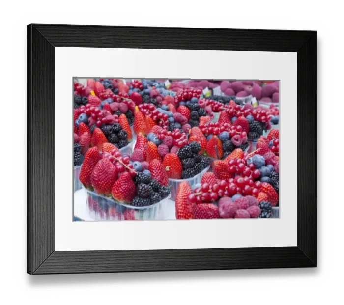 Framed Print : Europe, Czech Republic, Prague. Berries for sale at Havels Market. Credit as